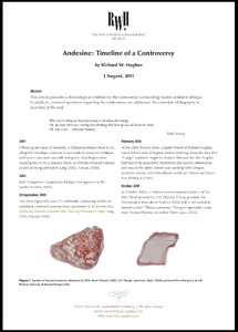Andesine • Timeline of a controversy